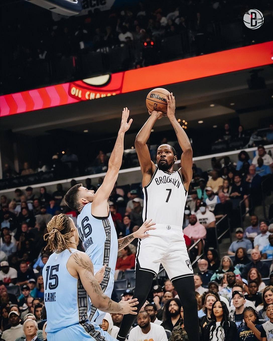 灰熊58分碾压篮网，杜兰特休战